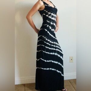 Black and White Tie-Dye Maxi Dress with Sequins INC Macy's - XS - never worn